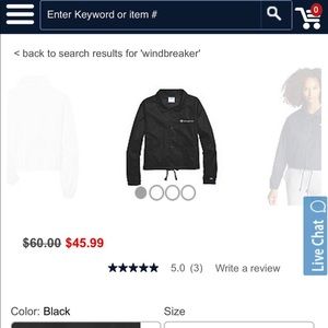 black champion windbreaker jacket
